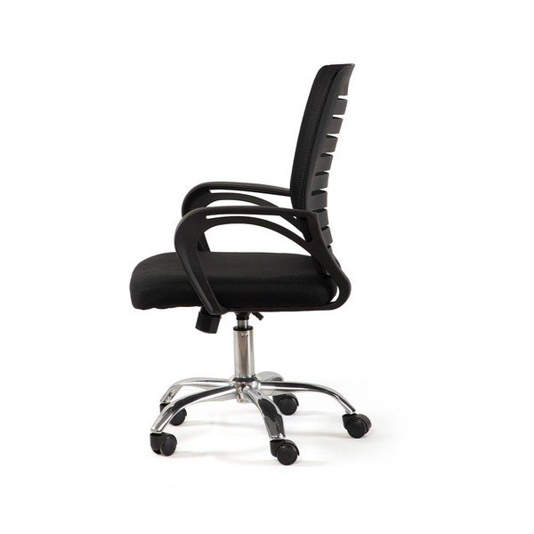 Czarne tapicerowane krzesło biurowe Evon – Bonami Essentials-image-3