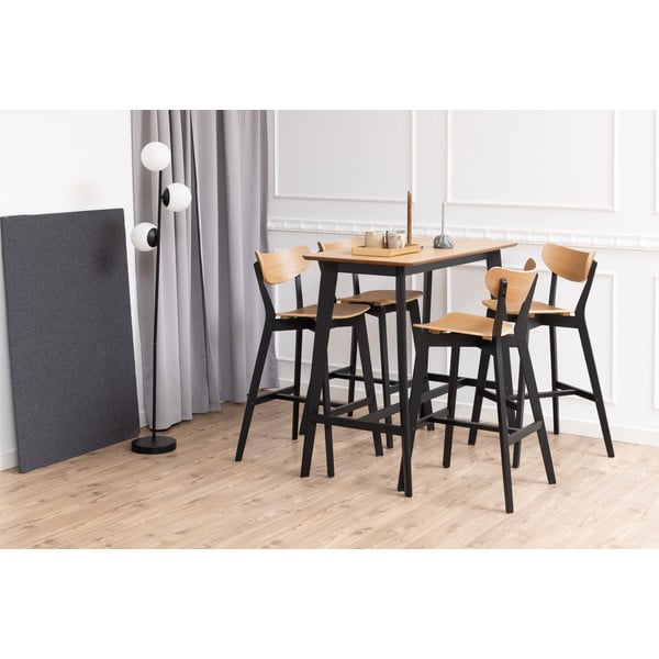 Czarno-naturalne hokery z drewna kauczukowego zestaw 2 szt. 105 cm Roxby – Actona-image-3