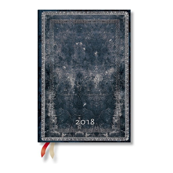 Kalendarz na rok 2018 z układem horyzontalnym Paperblanks Midnight Midi