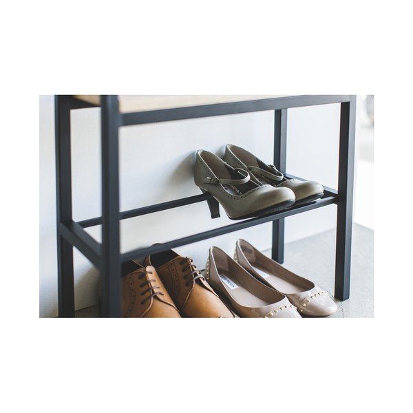 Czarno-naturalny metalowy regał na buty Tower – YAMAZAKI-image-4
