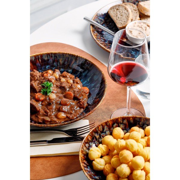 Brązowy głęboki porcelanowy talerz ø 21 cm Resto – BonBistro-image-2