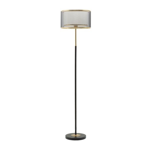 Lampa stojąca w czarno-złotym kolorze z tekstylnym kloszem (wysokość 153 cm) Levels – Mauro Ferretti