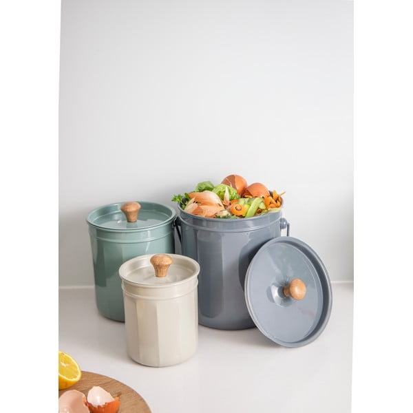 Stalowe pojemniki na odpadki organiczne zestaw 3 szt. – Kitchen Craft-image-1
