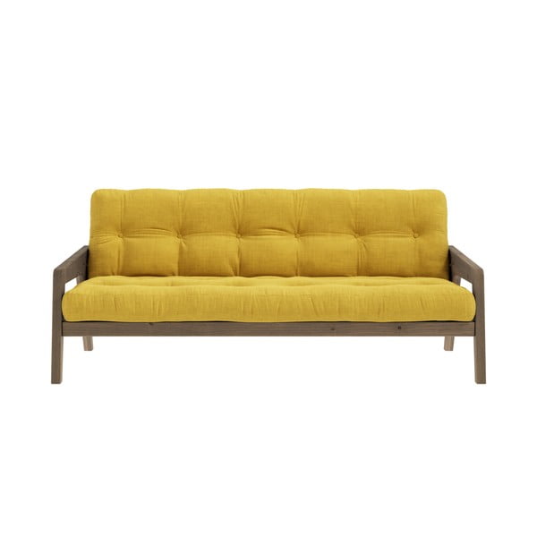 Żółta sztruksowa rozkładana sofa 204 cm Grab – Karup Design