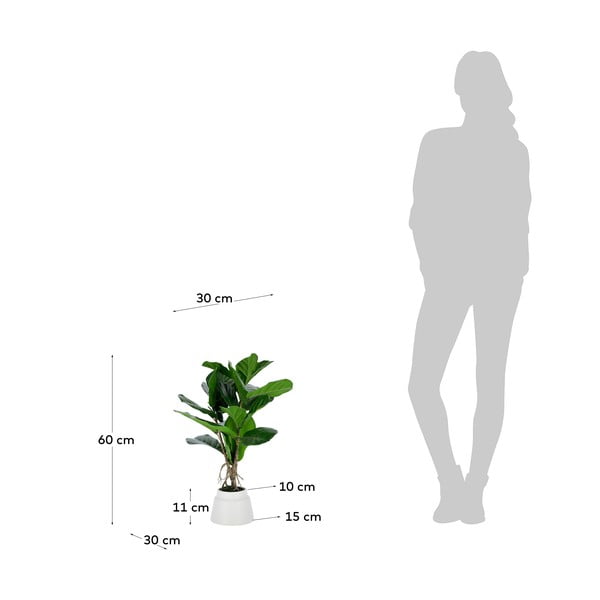 Sztuczny fikus (wysokość 60 cm) Lyrata – Kave Home-image-2