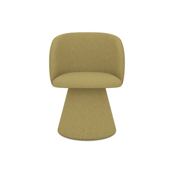 Musztardowy tapicerowany fotel jadalniany Maia – Makamii-image-1