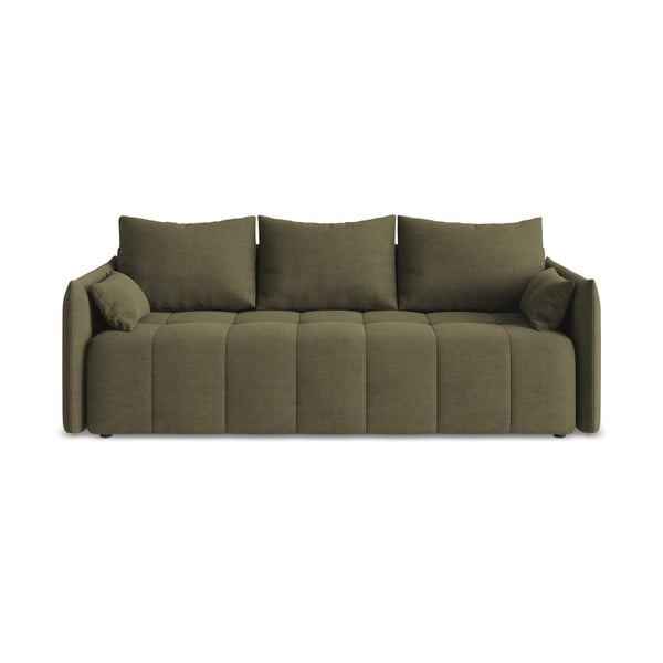 Rozkładana/ze schowkiem sofa w kolorze khaki 225 cm Moku – Makamii