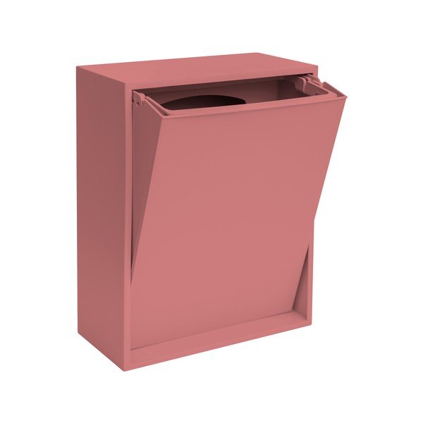 Szaroróżowy kosz na śmieci do segregacji odpadów/ścienny z plastiku z recyklingu Recycling Box – ReCollector