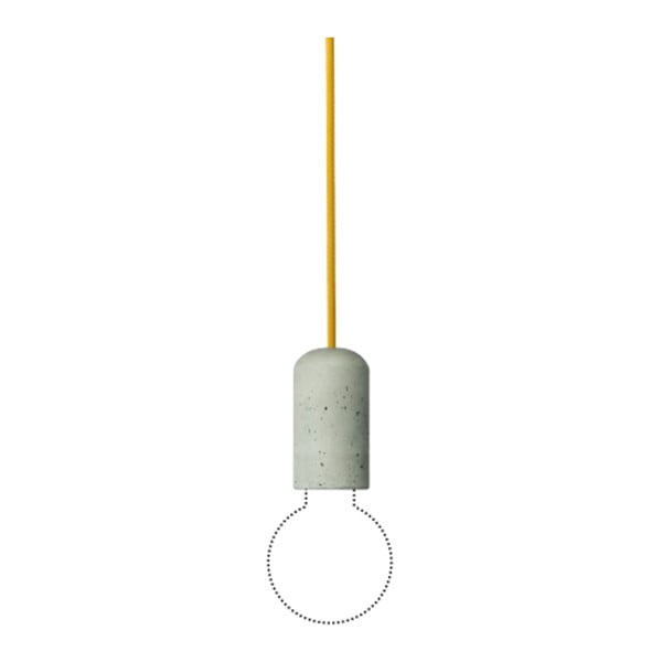 Lampa betonowa Pure z żółtym kablem Jakuba Velínskiego, 3 m