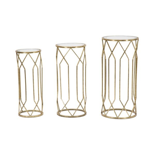 Okrągłe stoliki ze szklanym blatem zestaw 3 szt. ø 32 cm Tunisi – Mauro Ferretti-image-1