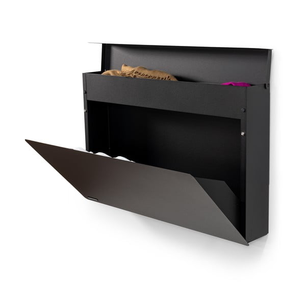 Czarna metalowa uchylna/wisząca szafka na buty 78x48x13 cm Luigi – Spinder Design-image-4