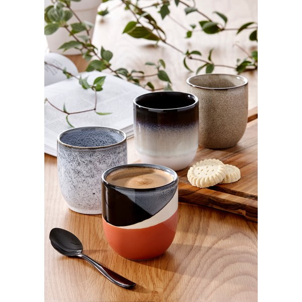 Czarno-biały kubek z kamionki Ladelle Cafe, 300 ml-image-2