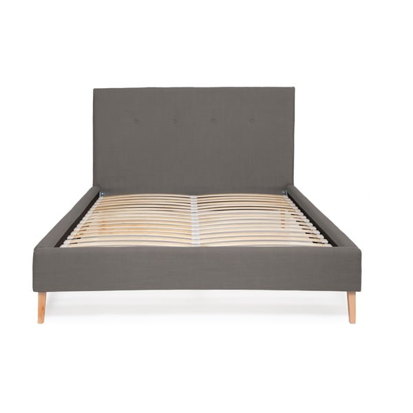 Szare łóżko Vivonita Kent Linen, 200x140 cm