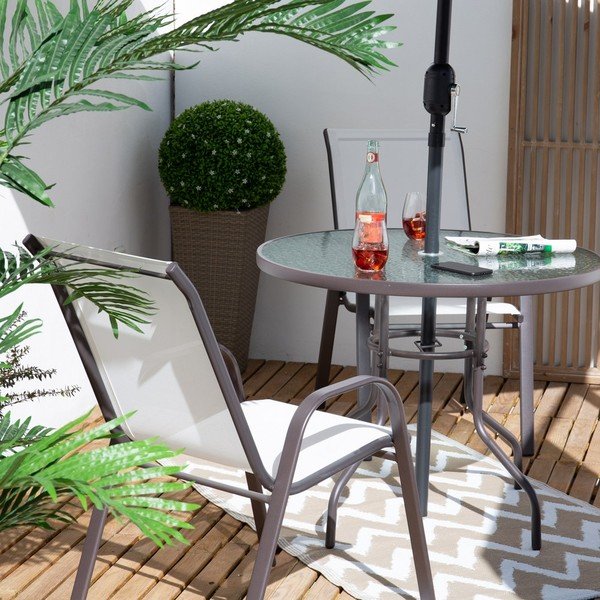 Czarno-białe krzesło ogrodowe Clasic – LDK Garden-image-1