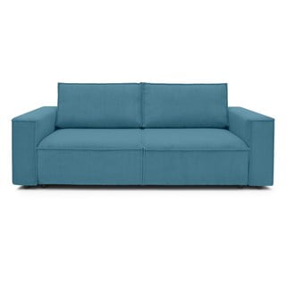 Turkusowa sztruksowa sofa rozkładana Bobochic Paris Nihad, 245 cm