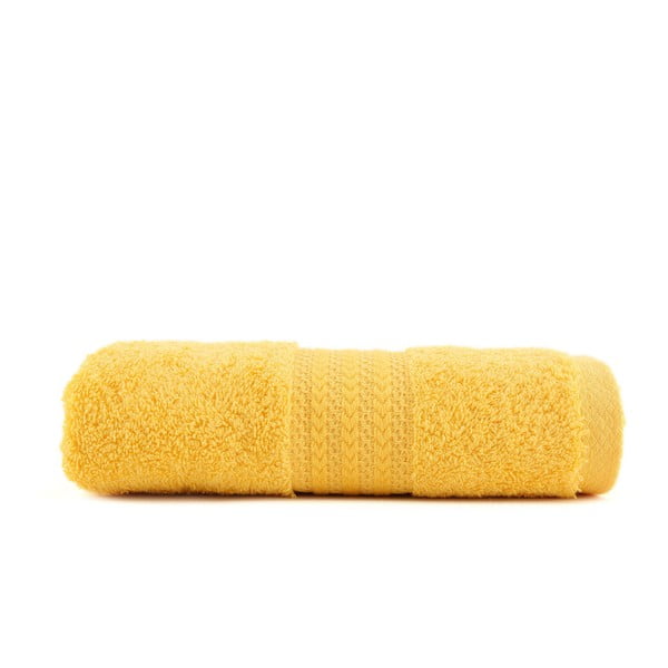 Żółty ręcznik z czystej bawełny Foutastic, 70x140 cm