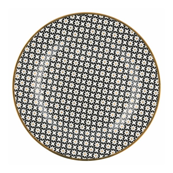 Talerz z porcelany kostnej z czarnym wzorem Green Gate Dot, ⌀ 20,5 cm