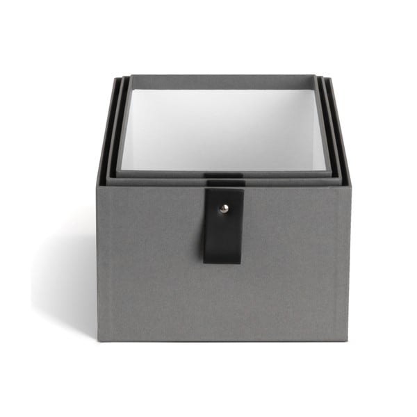 Szare kartonowe pojemniki zestaw 3 szt. 20,5x29,5x14,5 cm Aston Paper Laminate – Bigso-image-3