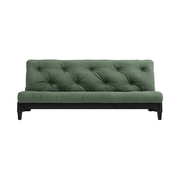 Sofa rozkładana z zielonym pokryciem Karup Design Fresh Black/Olive Green