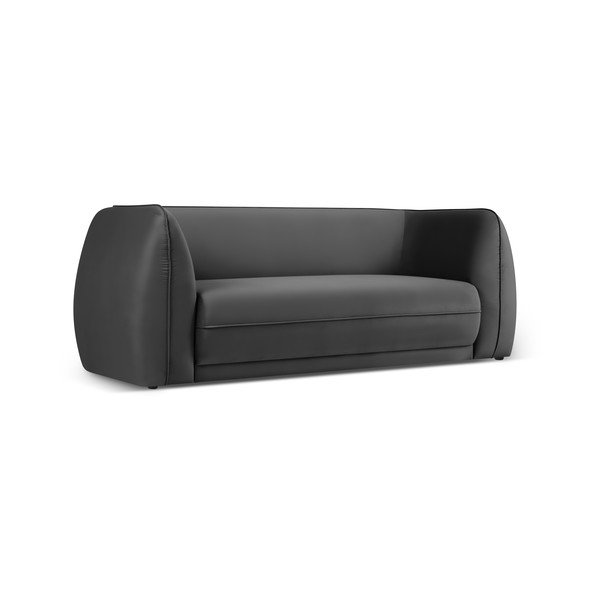 Ciemnoszara aksamitna sofa 190 cm Lando – Micadoni Home-image-2