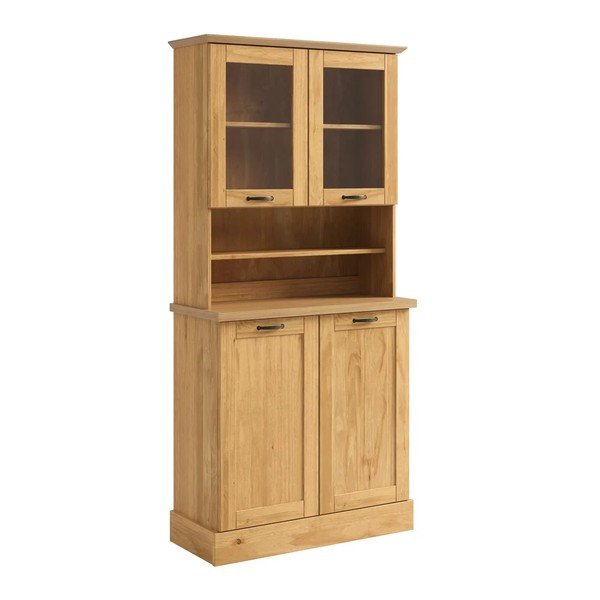 Witryna z litego drewna sosnowego w jasnym naturalnym kolorze 86x181,5x37 cm Teramo – Støraa-image-4