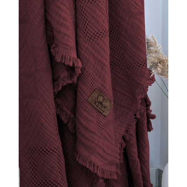 Bordowa narzuta 260x240 cm Oscar  – Mijolnir-image-1