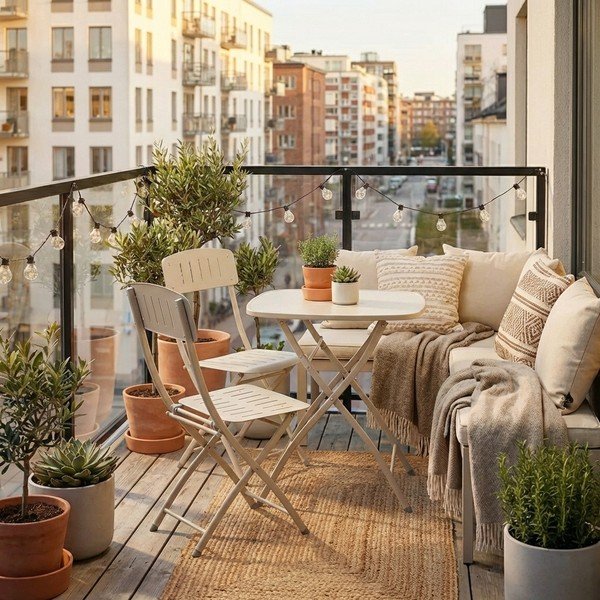 Beżowy stalowy zestaw mebli ogrodowych dla 2 osób Yvonne – Bizzotto-image-1