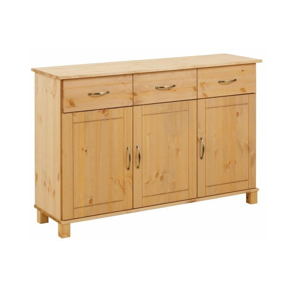 Komoda 3-drzwiowa z litego drewna sosnowego Støraa Pinto-image-1