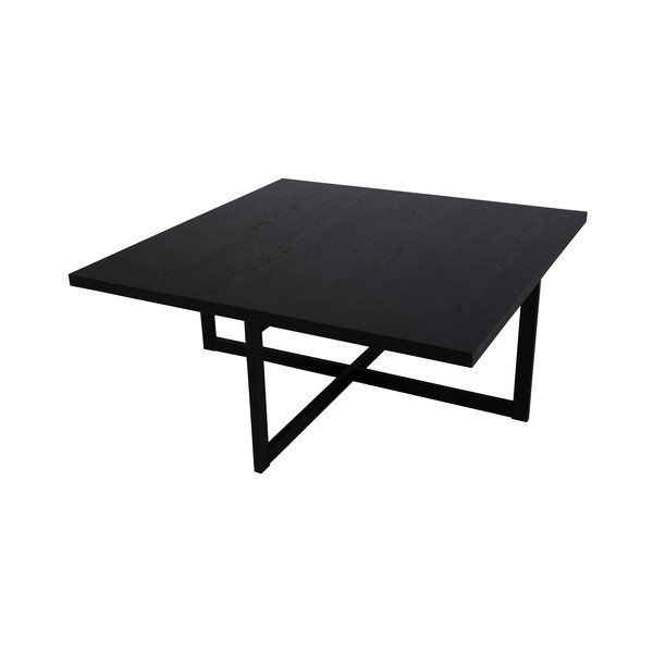 Czarny stolik z drewna dębowego Canett Elliot, 100x100 cm-image-3