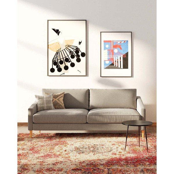 Beżowa aksamitna sofa 200 cm Karoto – Ame Yens-image-3