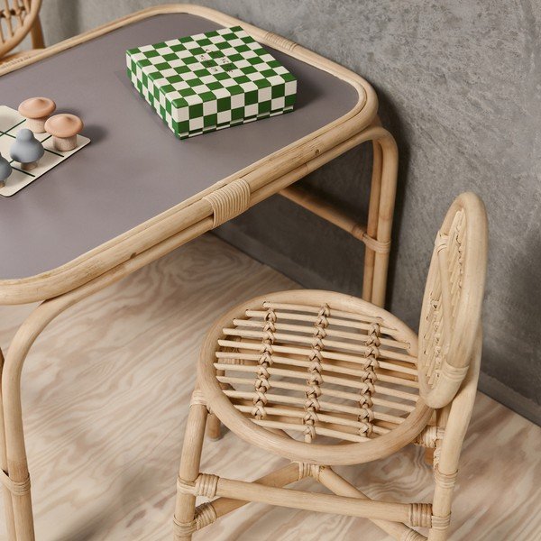 Rattanowy stolik dla dzieci 70x48 cm Nana – OYOY Mini-image-3