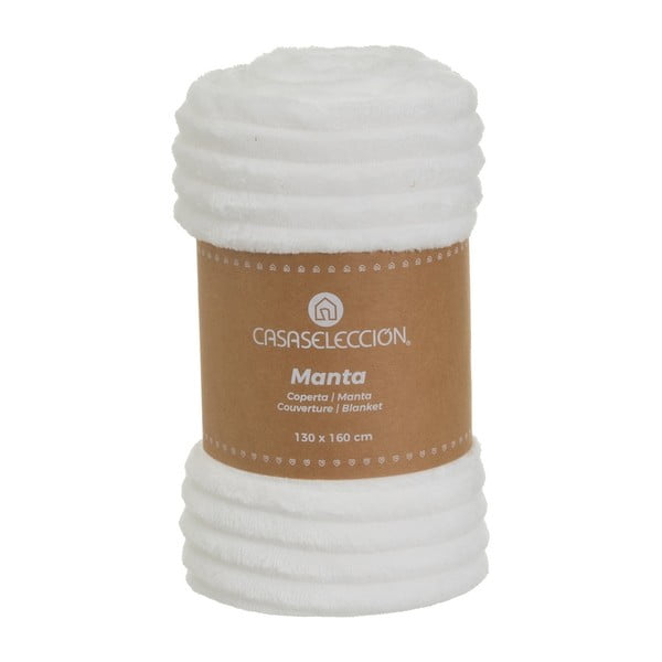 Biały koc z mikropluszu 130x160 cm Fur Velvet – Casa Selección-image-4