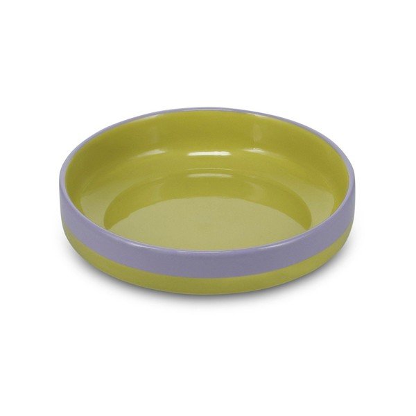 Zielony/fioletowy głęboki kamionkowy talerz ø 21 cm Duo – ONA