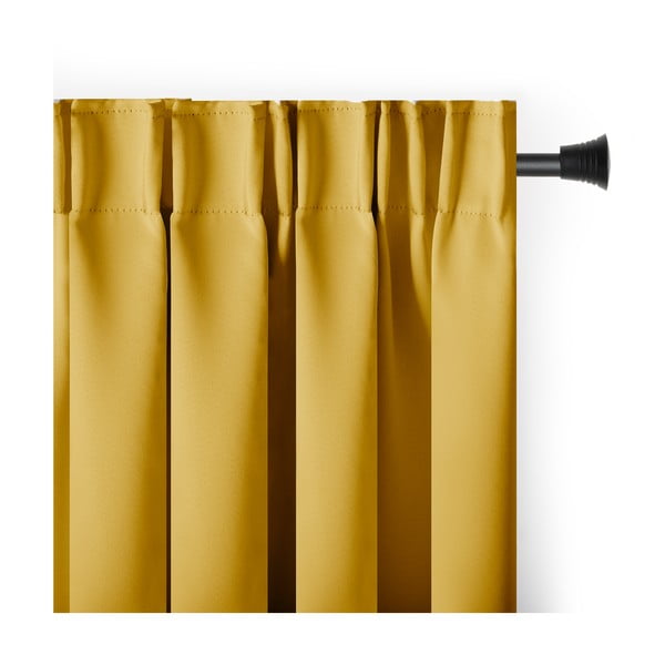 Żółta zaciemniająca zasłona termiczna 140x270 cm Pleat – Restilo