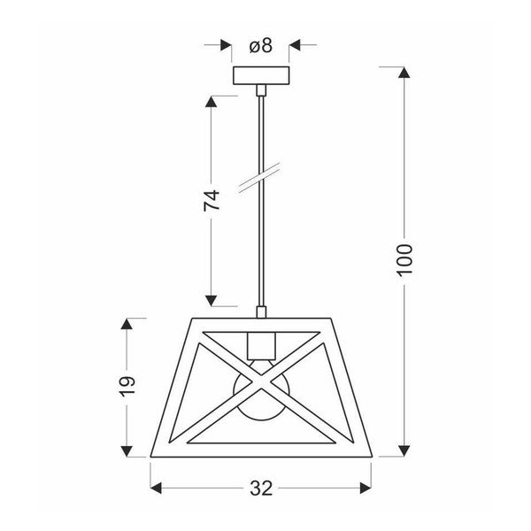 Czarna metalowa lampa wisząca 32x32 cm Origami – Candellux Lighting-image-2
