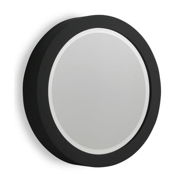 Czarne lustro ścienne Geese Thick, Ø 50 cm
