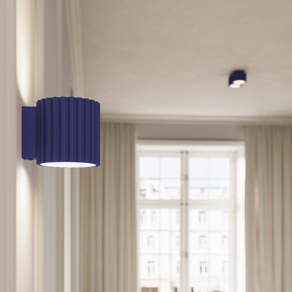 Niebieska metalowa lampa punktowa ø 10 cm Zora – Sollux-image-2