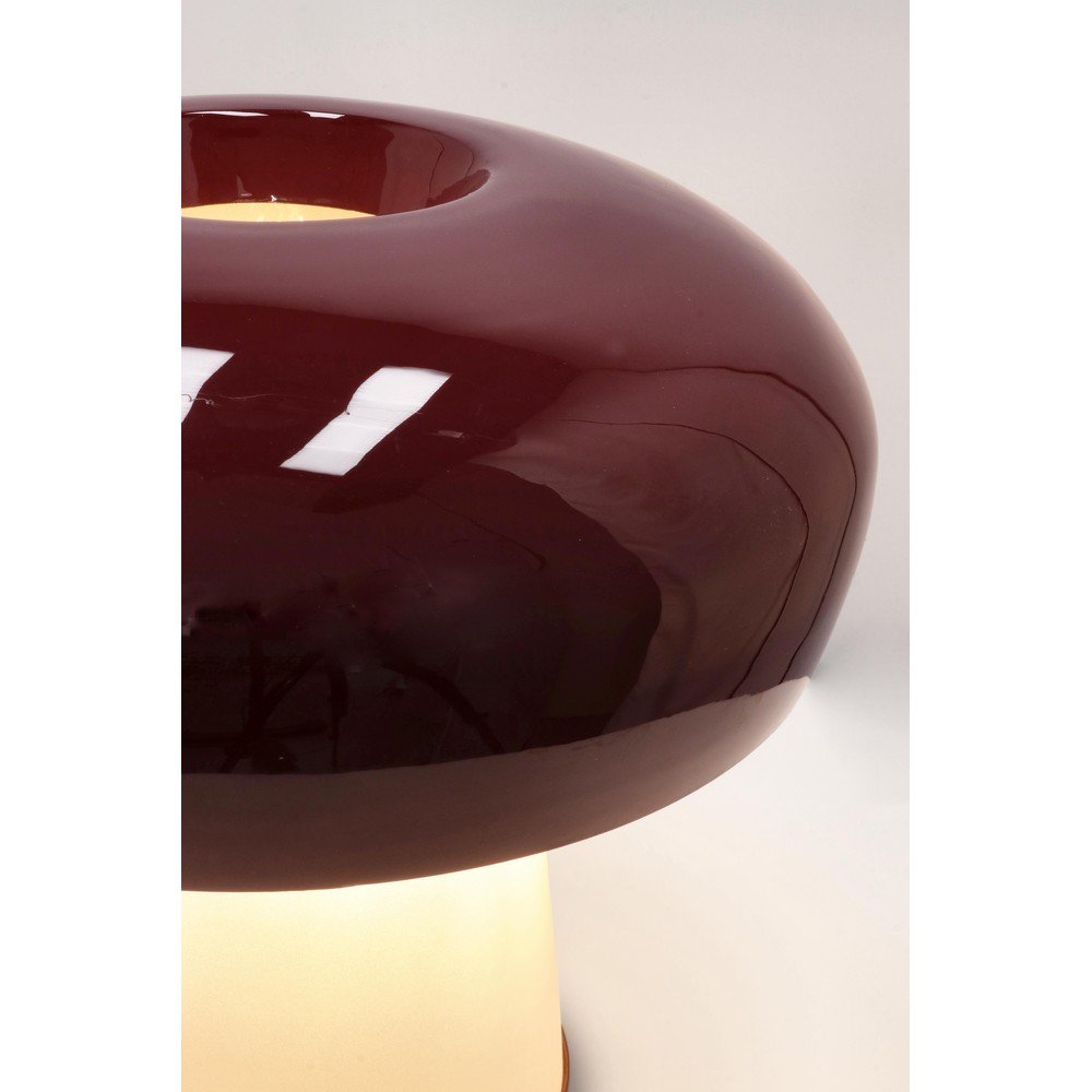 Bordowa metalowa lampa stołowa ze szklanym kloszem (wysokość 35 cm) Clevely – Bizzotto (zdjęcie 4)