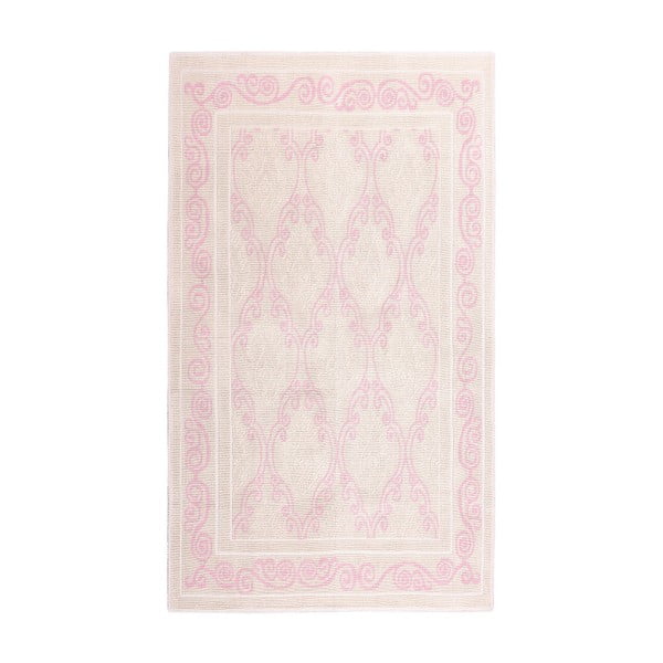 Jasnoróżowy dywan bawełniany Floorist Omanli, 80x300 cm