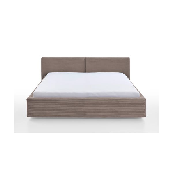 Jasnobrązowe tapicerowane łóżko dwuosobowe bez stelaża 180x200 cm Cube – Meise Möbel-image-3