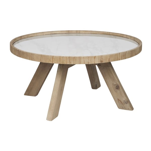 Drewniany stolik z białym blatem J-line Cer,79 cm