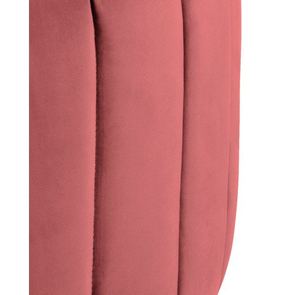 Koraloworóżowy aksamitny puf Actona Doria, ⌀ 60 cm-image-3
