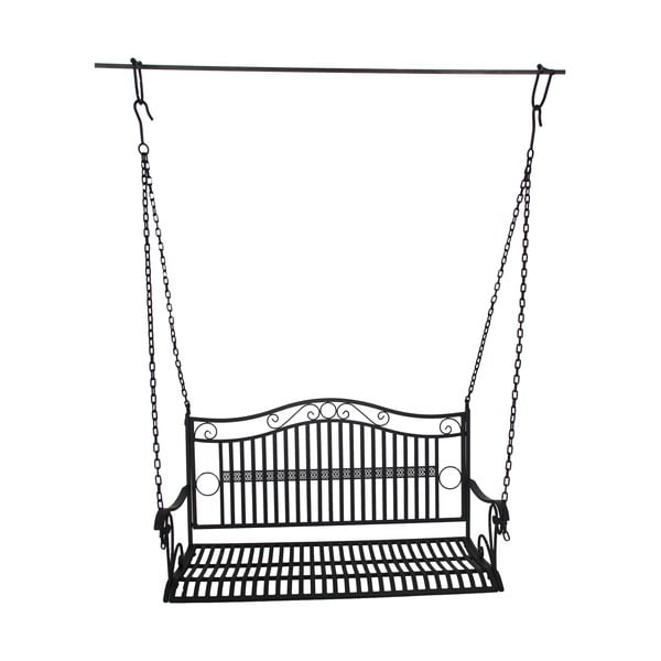 Czarna metalowa huśtawka ogrodowa Cumbal – Garden Pleasure