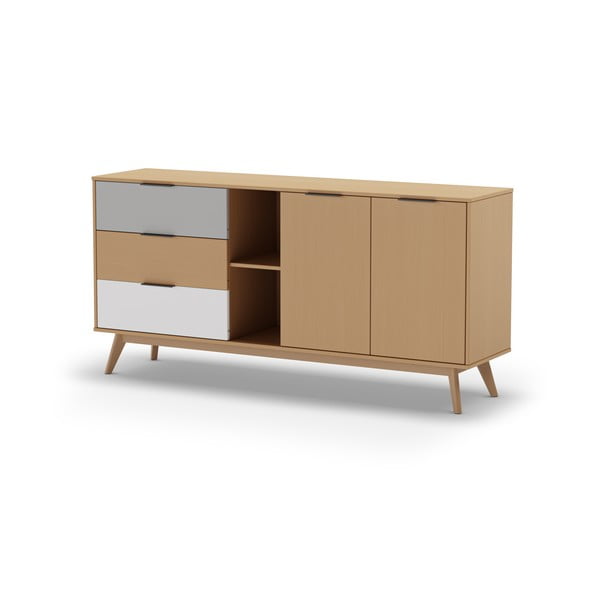 Niska komoda z litego drewna sosnowego 165x81 cm Elfa – Marckeric-image-2