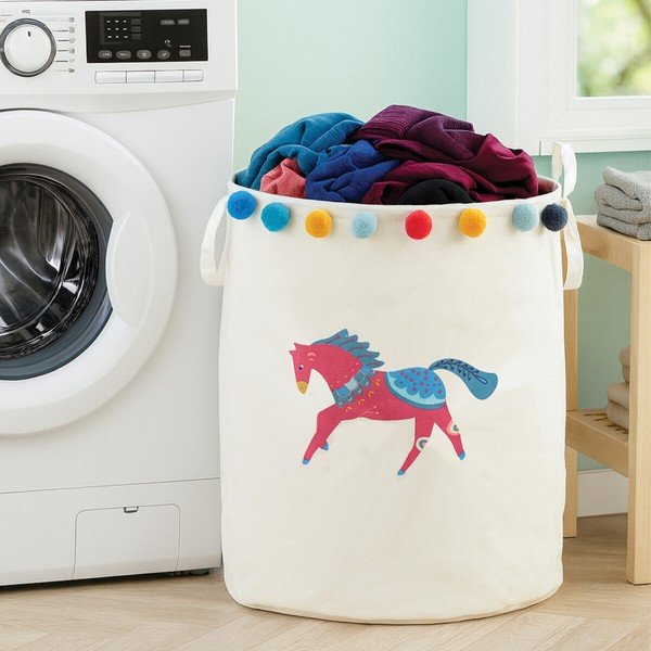 Biały tekstylny dziecięcy kosz na zabawki ø 38x48 cm Mimo Eclectic Horse – Premier Housewares-image-3