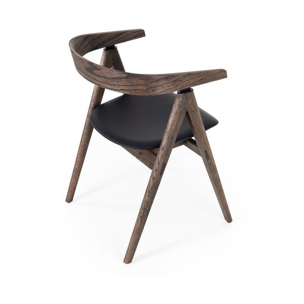 Czarne/brązowe krzesło z litego drewna dębowego Ava – Gazzda-image-3