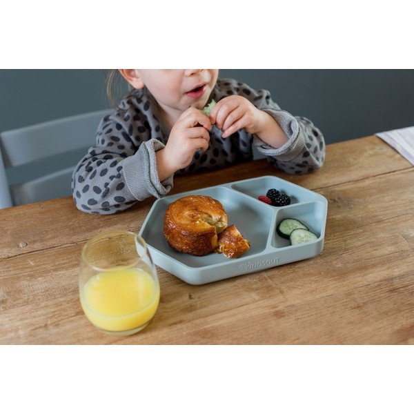 Niebieski silikonowy talerz dla dzieci 16x25 cm – Kindsgut-image-4