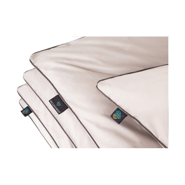 Jasnoszara poszwa na kołdrę jednoosobowa z bawełny egipskiej 155x200 cm Perla – WeLoveBeds-image-2