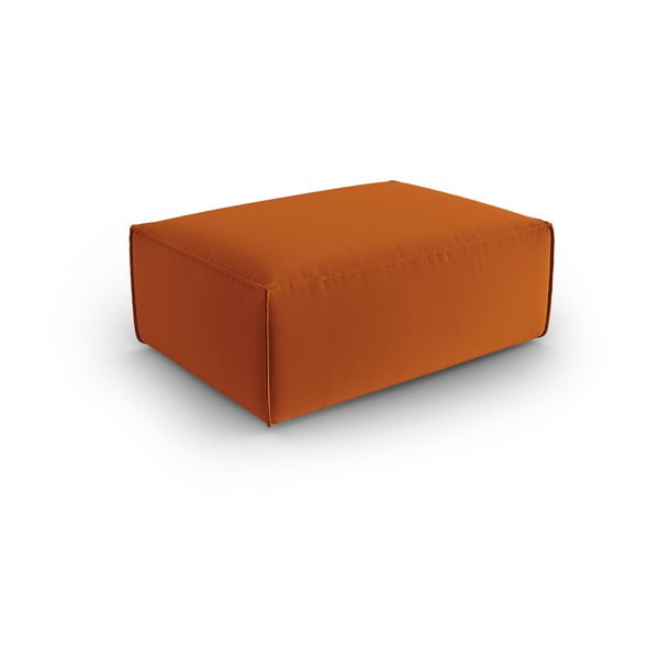 Pomarańczowy aksamitny podnóżek Mackay – Cosmopolitan Design