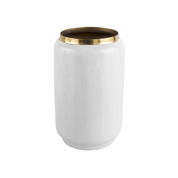 Biały wazon z detalem w złotym kolorze PT LIVING Flare, wys. 22 cm